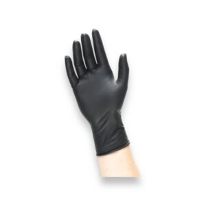 GUANTI NITRILE NERO SENZA POLVERE TAGLIA L