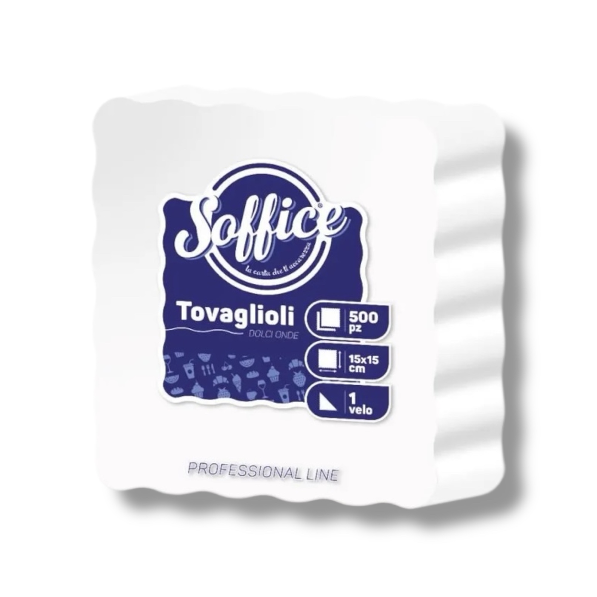 TOVAGLIOLO BIANCO MERLETTATO 15x15